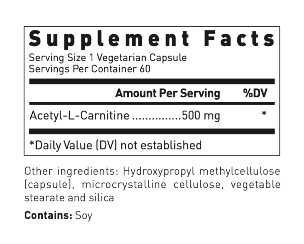 Acetyl-L-Carnitine_Supplement_Facts