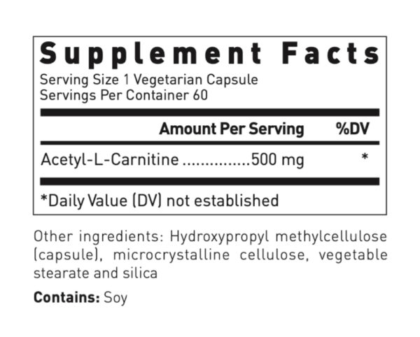 Acetyl-L-Carnitine Supplement Facts