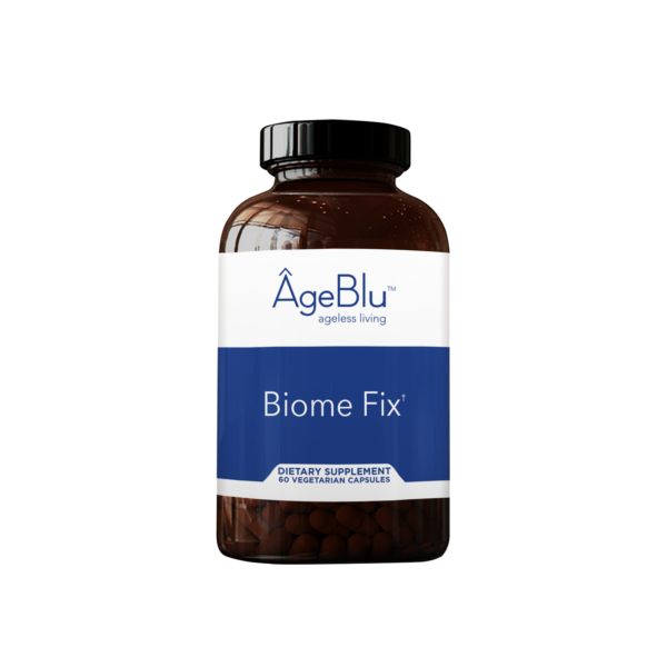 ÂgeBlu, Biome Fix Supplement afixed on a white background