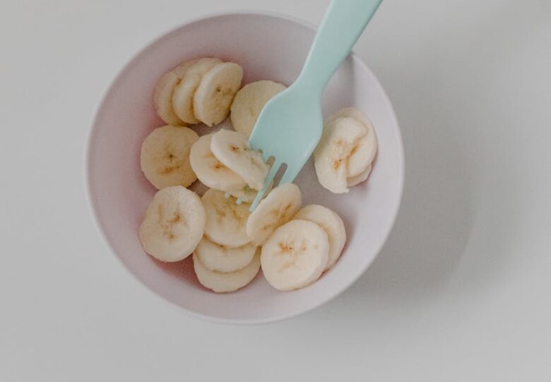 a bowl of sliced banana